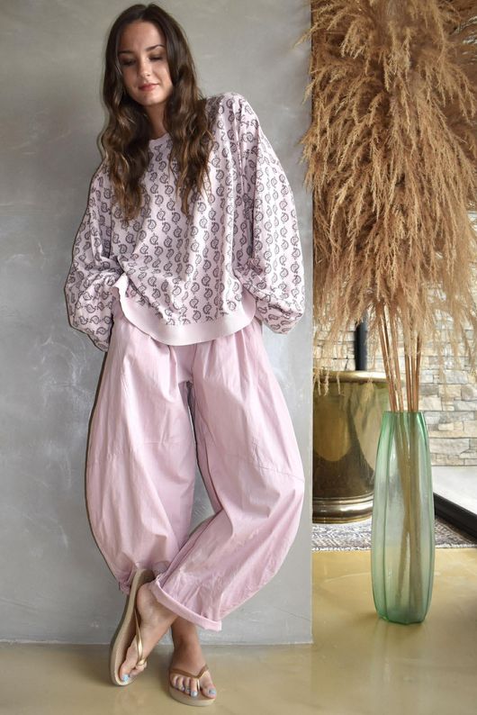 Indira Lantern Sleeve Sweatshirt Rose & Plum